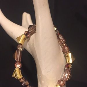 Stretch gold and illusion in color bracelet